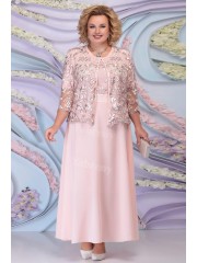Plus Size Pink Mother Of The Bride Dresses With Jacket Women's Outfit mps-443-1