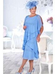 Sky Blue Chiffon Mother of the bride dress Plus size dress mps-325