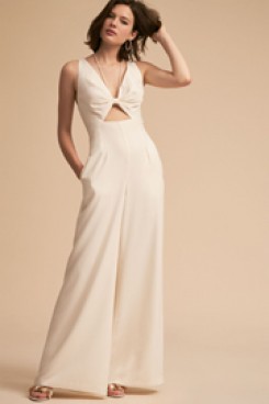 2020 Bridal Jumpsuit Ivory Bow Chest so-146