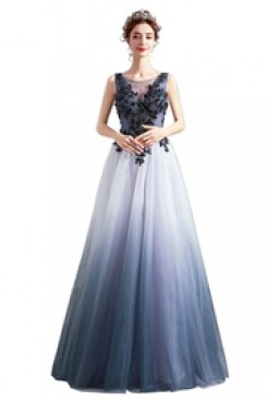 2020 Elegant A-link gradient Floor-Length Prom Dresses TSJY-101