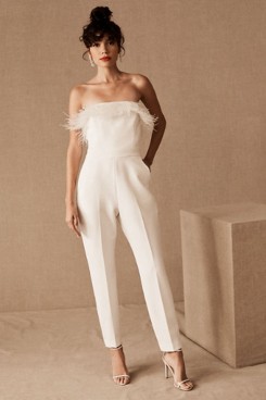 2021 Strapless Guest Jumpsuits Bride Outfits so-236