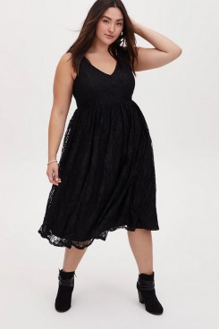 2022 Plus Size Women's Dresses,Elegant Black Lace Summer Dresses mps-420