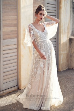 Anna Wedding Dresses vestido de noiva,3d floral Embroidered Wedding Gowns so-285
