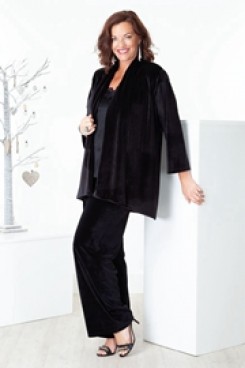 Black Velvet Mother's outfit Women pant suits for special occasion mps-110