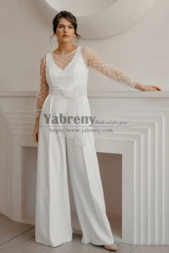 Bridal Jumpsuit with Dot For Wedding,Trajes de boda nupciales so-292