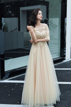 Champagne Women's Dresses, Empire Prom Dresses cso-011