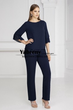 2022 Two Piece Mother of the Bride Pant suits, Dark Navy Women outfits mps-671
