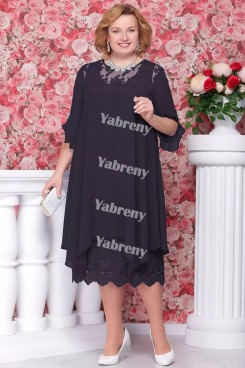 Dark Navy Loose mother of the bride Dresses cheap Mid-Calf Women's Outfits mps-365-2