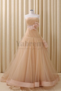 Elegant Champagne Wedding dresses Ruffles wd-027
