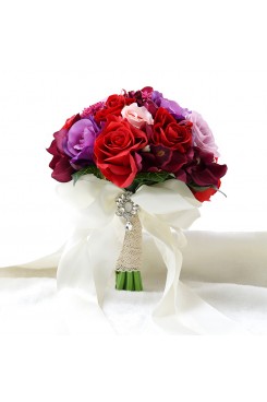 Red,pink,Fuchsia and Burgundy wedding bouquets for bride and bridesmaids