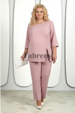 Glamorous Two Piece Sets Pearl Pink Plus Size Mother Of The Bride Pant Suits mps-787-3