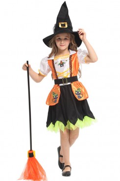 Gold Color Witch Halloween Costume Toddler Girls free shipping