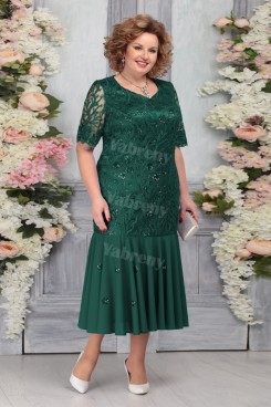 Green Lace Plus Size Women's Dresses Mermaid Mother of the Bride Dresses mps-456-3