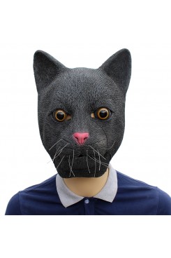 Halloween Animal Latex Masks Black Cat Mask for adults