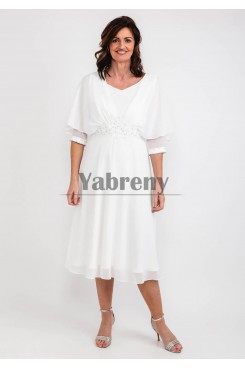 Half Sleeves Mother Of The Bride Dresses, Ivory Hand Beading Mother of the Groom Dresses mps-801-3