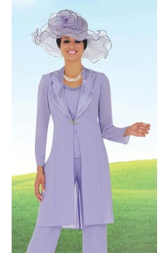Lilac chiffon groom outfit Classic Mother of the bride pants suits Formal mps-282