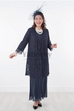 New Arrival Dark navy Mother of the bride pant suits dress four outfits mps-019