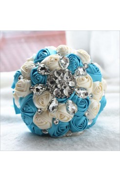 Ocean Blue and ivory Artificial Flowers Rose for Beach Wedding