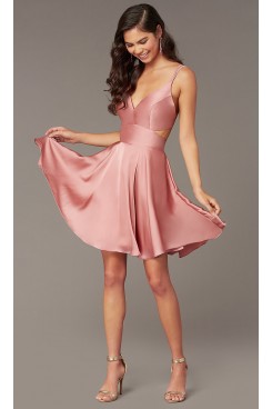 Pearl Pink Sexy A-Line Homecoming Dress,Under $100 Short Dresses,Vestidos De Fiesta sd-060-2