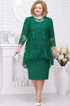Plus size Green Knee-Length Mother of the bride dress mps-185