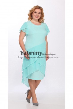 Plus size Multilayer Chiffon Mother of the Bride Dresses Jade Green women's Dresses mps-503