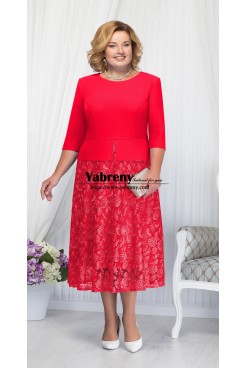 Red A-Line Mother of the Bride Dress, Plus size Women's Dresses mps-605-2
