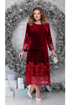 Red Velvet Mother of the bride dress,Vestidos de mujer mps-556-7