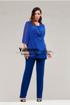Royal Blue Hide belly Mother of the Bride Pant Suits Special Occasion Women Outfit mps-714