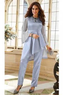 Satin Mother of the bride pant suit Two pieces outfit special occasion Wear mps-084