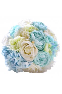 Sky Blue and withe Artificial Flowers Rose for Beach wedding