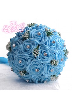Sky Blue artificial wedding bouquets flowers for Beach Wedding