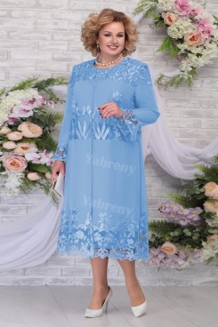 Sky Blue Plus size Women's Dresses Plus Size Mother of the Bride Dresses mps-455-5
