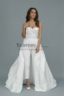 Stylish Overskirt Bridal Jumpsuits Puff Sleeves Wedding Dresses,Monos de boda,Monos de novia so-305