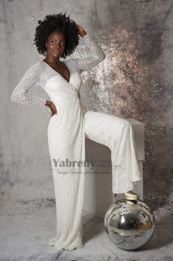 Stylish Sequins Wedding Jumpsuit for Bridal, Monos de escarda,Combinaisons de désherbage so-320