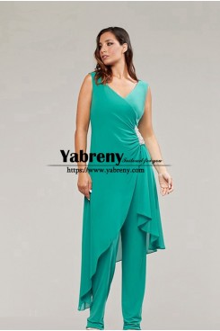 V-Neck Asymmetry Tunic Mother of the Bride Jumpsuits Women Outfit for Wedding Guest mps-717