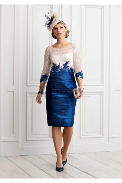 Vintage Lace Mother Of The Bride Dresses, Stitching Color Mother of the Groom Dresses mps-796