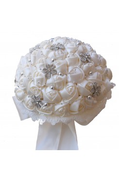 Wedding bouquets for bride ivory for bride Bouquet with Hand Beading Pearls